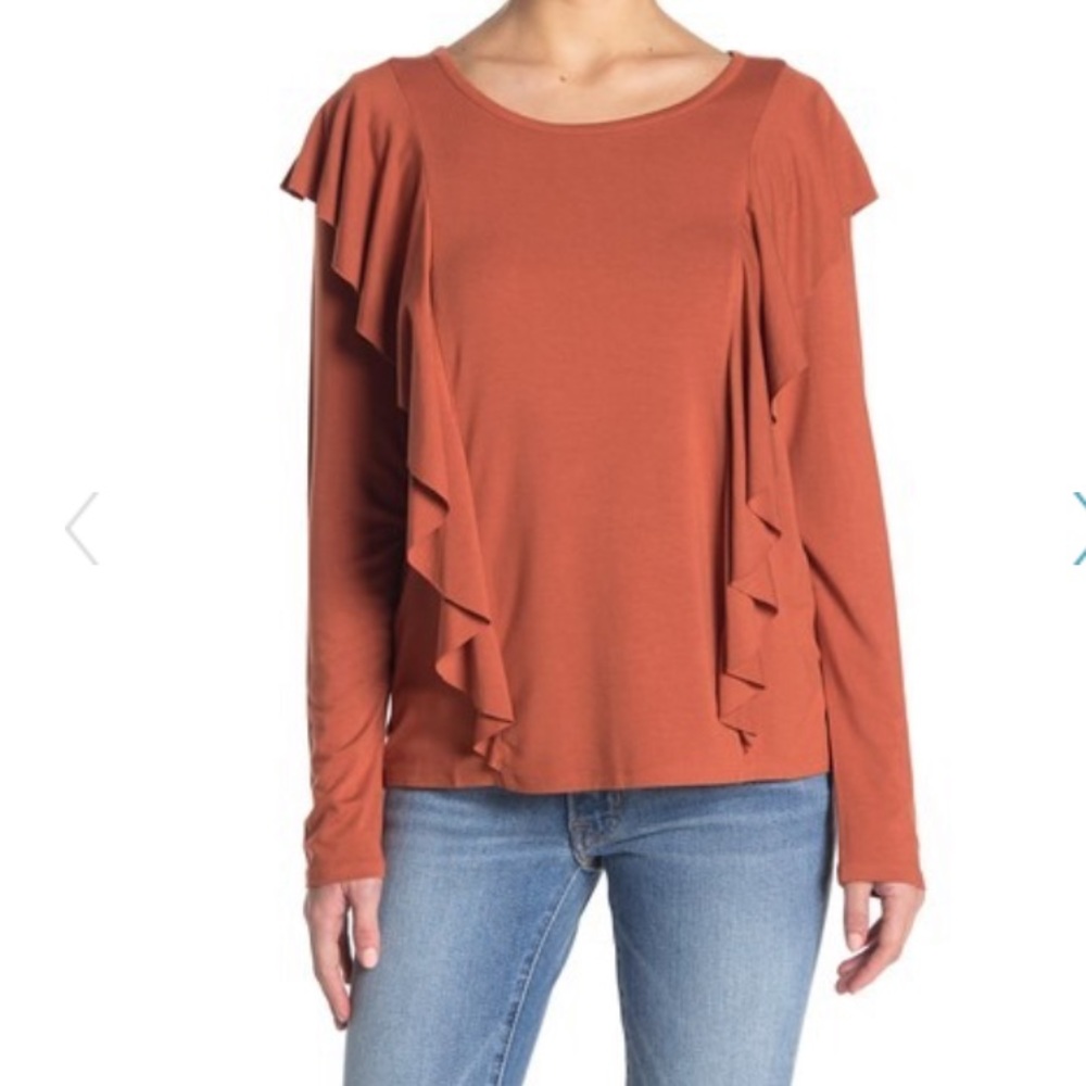 Frye Long sleeve ruffle top NWT